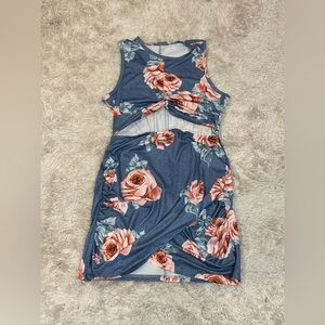 Floral Cutout Sleeveless Dress